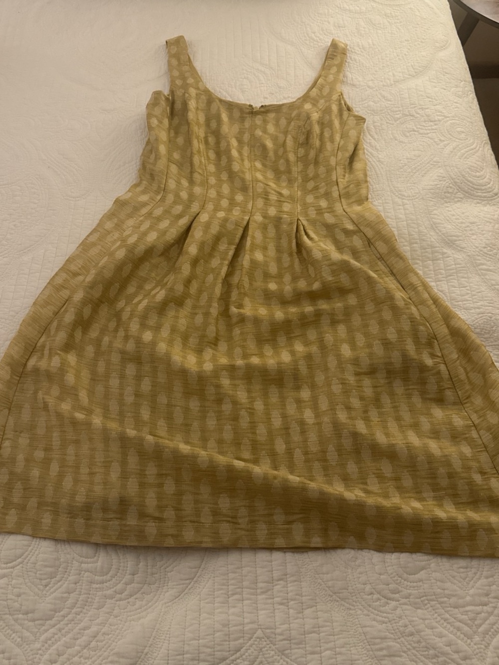 Nine West Gold Polka Dot Sleeveless Casual Dress